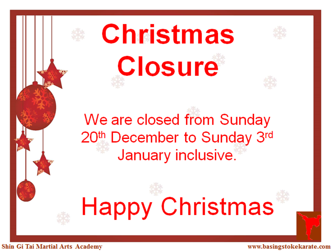 Christmas Closure 2015