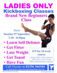 Self Protection Basingstoke, Ladies only Kickboxing in Basingstoke. Karate for Ladies in Basingstoke. Ladies only, Women Only, Gym, Basingstoke, Self Defence, Self Protection